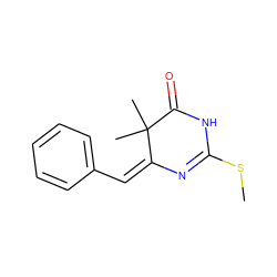 CSC1=N/C(=C/c2ccccc2)C(C)(C)C(=O)N1 ZINC000033836659