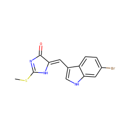 CSC1=NC(=O)/C(=C/c2c[nH]c3cc(Br)ccc23)N1 ZINC000101514097