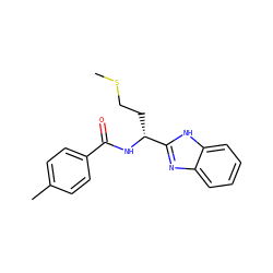 CSCC[C@@H](NC(=O)c1ccc(C)cc1)c1nc2ccccc2[nH]1 ZINC000006536427