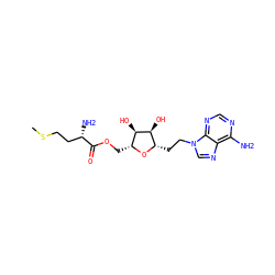 CSCC[C@H](N)C(=O)OC[C@H]1O[C@@H](CCn2cnc3c(N)ncnc32)[C@H](O)[C@@H]1O ZINC000028014899