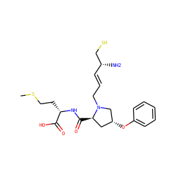 CSCC[C@H](NC(=O)[C@@H]1C[C@@H](Oc2ccccc2)CN1C/C=C/[C@@H](N)CS)C(=O)O ZINC000096900186