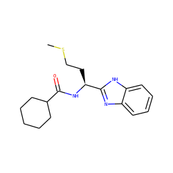 CSCC[C@H](NC(=O)C1CCCCC1)c1nc2ccccc2[nH]1 ZINC000006016728