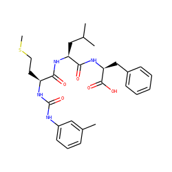 CSCC[C@H](NC(=O)Nc1cccc(C)c1)C(=O)N[C@@H](CC(C)C)C(=O)N[C@@H](Cc1ccccc1)C(=O)O ZINC000025969411