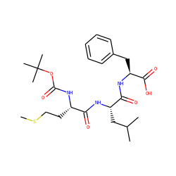 CSCC[C@H](NC(=O)OC(C)(C)C)C(=O)N[C@@H](CC(C)C)C(=O)N[C@@H](Cc1ccccc1)C(=O)O ZINC000015721189