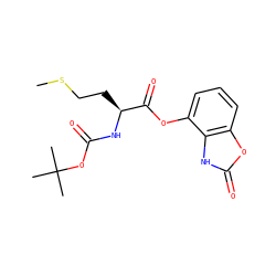 CSCC[C@H](NC(=O)OC(C)(C)C)C(=O)Oc1cccc2oc(=O)[nH]c12 ZINC000095601188