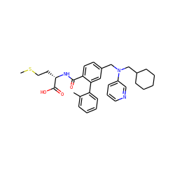 CSCC[C@H](NC(=O)c1ccc(CN(CC2CCCCC2)c2cccnc2)cc1-c1ccccc1C)C(=O)O ZINC000027198562