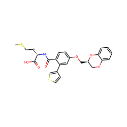 CSCC[C@H](NC(=O)c1ccc(OC[C@@H]2COc3ccccc3O2)cc1-c1ccsc1)C(=O)O ZINC000169352680
