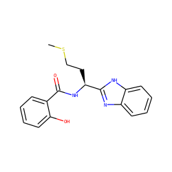 CSCC[C@H](NC(=O)c1ccccc1O)c1nc2ccccc2[nH]1 ZINC000071341029