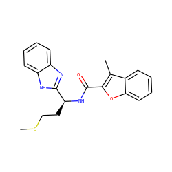 CSCC[C@H](NC(=O)c1oc2ccccc2c1C)c1nc2ccccc2[nH]1 ZINC000003334314