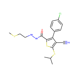 CSCCNNC(=O)c1sc(SC(C)C)c(C#N)c1-c1ccc(Cl)cc1 ZINC000103301046
