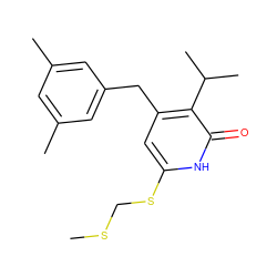 CSCSc1cc(Cc2cc(C)cc(C)c2)c(C(C)C)c(=O)[nH]1 ZINC000005892048