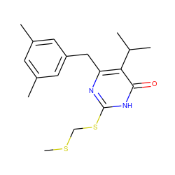 CSCSc1nc(Cc2cc(C)cc(C)c2)c(C(C)C)c(=O)[nH]1 ZINC000002006243