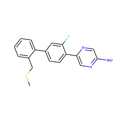 CSCc1ccccc1-c1ccc(-c2cnc(N)cn2)c(F)c1 ZINC000224781604