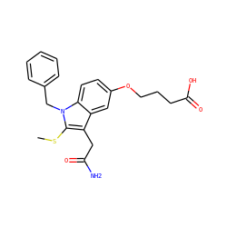 CSc1c(CC(N)=O)c2cc(OCCCC(=O)O)ccc2n1Cc1ccccc1 ZINC000013445858