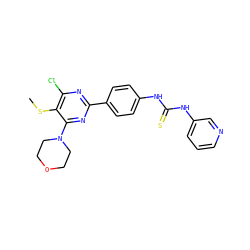 CSc1c(Cl)nc(-c2ccc(NC(=S)Nc3cccnc3)cc2)nc1N1CCOCC1 ZINC000221191567