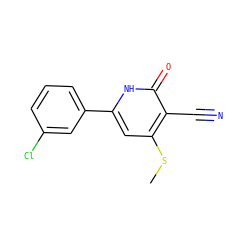CSc1cc(-c2cccc(Cl)c2)[nH]c(=O)c1C#N ZINC000299863382