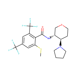 CSc1cc(C(F)(F)F)cc(C(F)(F)F)c1C(=O)N[C@@H]1COCC[C@H]1N1CCCC1 ZINC000072318446