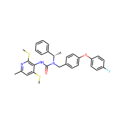 CSc1cc(C)nc(SC)c1NC(=O)N(Cc1ccc(Oc2ccc(F)cc2)cc1)[C@@H](C)c1ccccc1 ZINC000027518218