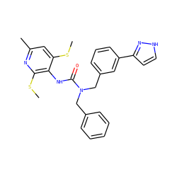 CSc1cc(C)nc(SC)c1NC(=O)N(Cc1ccccc1)Cc1cccc(-c2cc[nH]n2)c1 ZINC000001487392