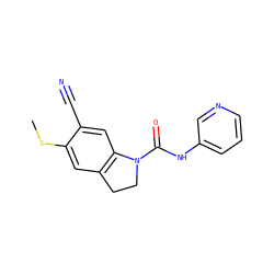 CSc1cc2c(cc1C#N)N(C(=O)Nc1cccnc1)CC2 ZINC000013779440