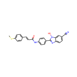 CSc1ccc(/C=C/C(=O)Nc2ccc(-c3nc4ccc(C#N)cc4n3O)cc2)cc1 ZINC000049037493