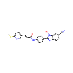 CSc1ccc(/C=C/C(=O)Nc2ccc(-c3nc4ccc(C#N)cc4n3O)cc2)cn1 ZINC000049047358