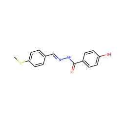 CSc1ccc(/C=N/NC(=O)c2ccc(O)cc2)cc1 ZINC000000250717