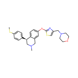 CSc1ccc([C@@H]2CN(C)Cc3cc(Oc4nc(CN5CCOCC5)cs4)ccc32)cc1 ZINC000028827090