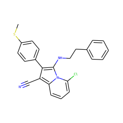 CSc1ccc(-c2c(C#N)c3cccc(Cl)n3c2NCCc2ccccc2)cc1 ZINC000036185181