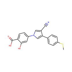 CSc1ccc(-c2cn(-c3ccc(C(=O)O)c(O)c3)cc2C#N)cc1 ZINC000200834341