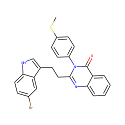 CSc1ccc(-n2c(CCc3c[nH]c4ccc(Br)cc34)nc3ccccc3c2=O)cc1 ZINC000013821556
