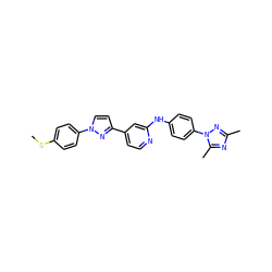 CSc1ccc(-n2ccc(-c3ccnc(Nc4ccc(-n5nc(C)nc5C)cc4)c3)n2)cc1 ZINC000071331017