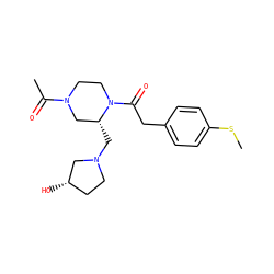 CSc1ccc(CC(=O)N2CCN(C(C)=O)C[C@H]2CN2CC[C@H](O)C2)cc1 ZINC000026279904