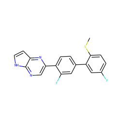 CSc1ccc(F)cc1-c1ccc(-c2cnc3[nH]ccc3n2)c(F)c1 ZINC000224782821