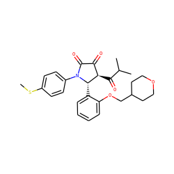 CSc1ccc(N2C(=O)C(=O)[C@@H](C(=O)C(C)C)[C@@H]2c2ccccc2OCC2CCOCC2)cc1 ZINC000169696748