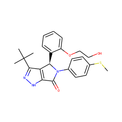 CSc1ccc(N2C(=O)c3[nH]nc(C(C)(C)C)c3[C@H]2c2ccccc2OCCO)cc1 ZINC000096176961