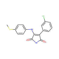 CSc1ccc(NC2=C(c3cccc(Cl)c3)C(=O)NC2=O)cc1 ZINC000014946030