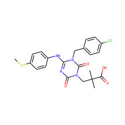 CSc1ccc(Nc2nc(=O)n(CC(C)(C)C(=O)O)c(=O)n2Cc2ccc(Cl)cc2)cc1 ZINC000200530357