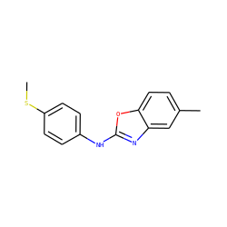 CSc1ccc(Nc2nc3cc(C)ccc3o2)cc1 ZINC000064526452