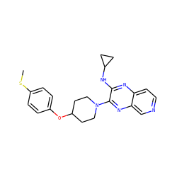CSc1ccc(OC2CCN(c3nc4cnccc4nc3NC3CC3)CC2)cc1 ZINC000653677663