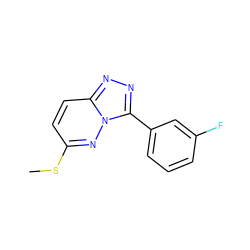 CSc1ccc2nnc(-c3cccc(F)c3)n2n1 ZINC000004099509