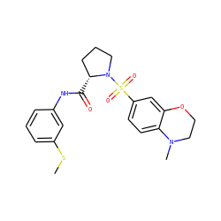 CSc1cccc(NC(=O)[C@@H]2CCCN2S(=O)(=O)c2ccc3c(c2)OCCN3C)c1 ZINC000261101141