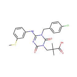 CSc1cccc(Nc2nc(=O)n(CC(C)(C)C(=O)O)c(=O)n2Cc2ccc(Cl)cc2)c1 ZINC000200528905