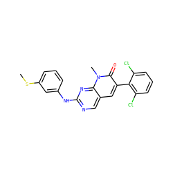 CSc1cccc(Nc2ncc3cc(-c4c(Cl)cccc4Cl)c(=O)n(C)c3n2)c1 ZINC000002047743