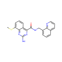CSc1cccc2c(C(=O)NCc3cccc4cccnc34)nc(N)nc12 ZINC000653784828
