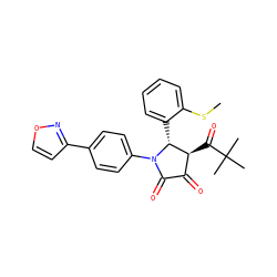 CSc1ccccc1[C@@H]1[C@@H](C(=O)C(C)(C)C)C(=O)C(=O)N1c1ccc(-c2ccon2)cc1 ZINC000169694946