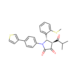 CSc1ccccc1[C@@H]1[C@@H](C(=O)C(C)C)C(=O)C(=O)N1c1ccc(-c2ccsc2)cc1 ZINC000169696627