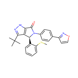 CSc1ccccc1[C@H]1c2c(C(C)(C)C)n[nH]c2C(=O)N1c1ccc(-c2ccon2)cc1 ZINC000096177107