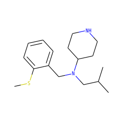 CSc1ccccc1CN(CC(C)C)C1CCNCC1 ZINC000036093168