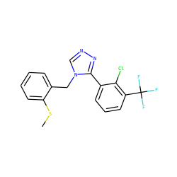 CSc1ccccc1Cn1cnnc1-c1cccc(C(F)(F)F)c1Cl ZINC000028897889